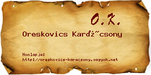 Oreskovics Karácsony névjegykártya